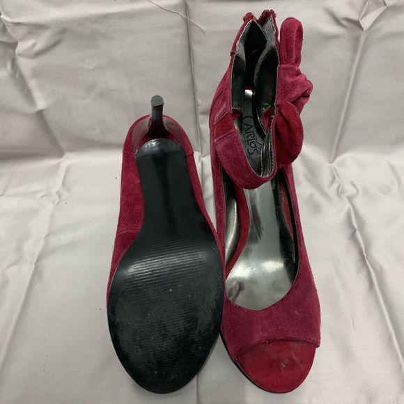 Burgundy open toe heel - Picture 2 of 3